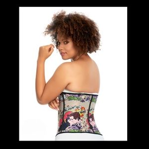 Comic Print Waist Trainer Latex Sport Waist Cincher Workout Belt
